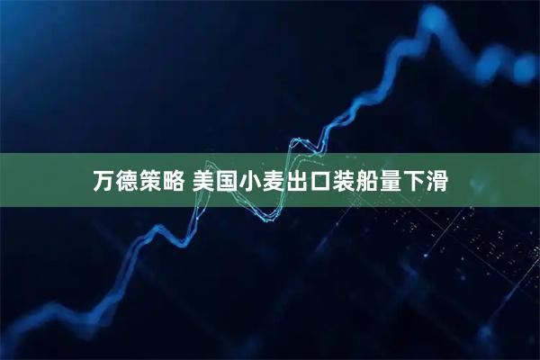 万德策略 美国小麦出口装船量下滑